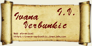 Ivana Verbunkić vizit kartica